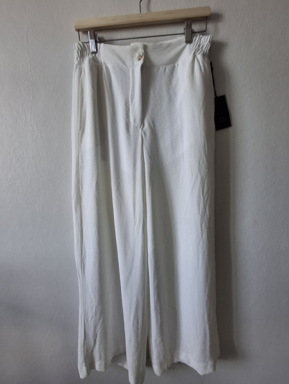 White Wide-Leg Dress Pants